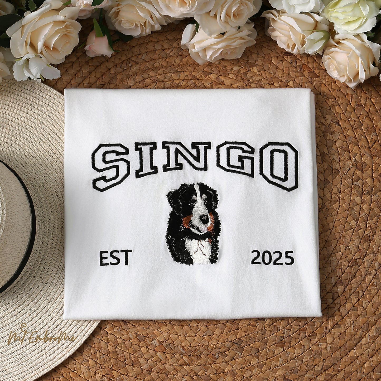 Custom pet embroidered clothing, unique gifts with your dog's photo