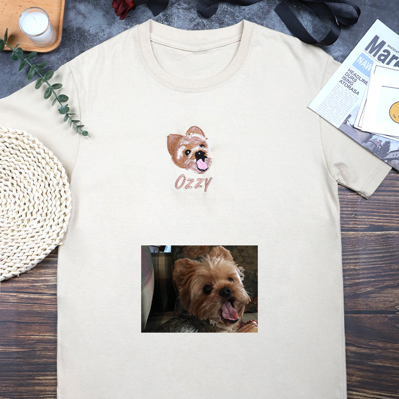 Benutzerdefinierte Haustier Foto bestickt T-shirts/Hoodies/Sweatshirts, einzigartige benutzerdefinierte Geschenke mit Ihrem Hund Foto/Name/Geburtstag