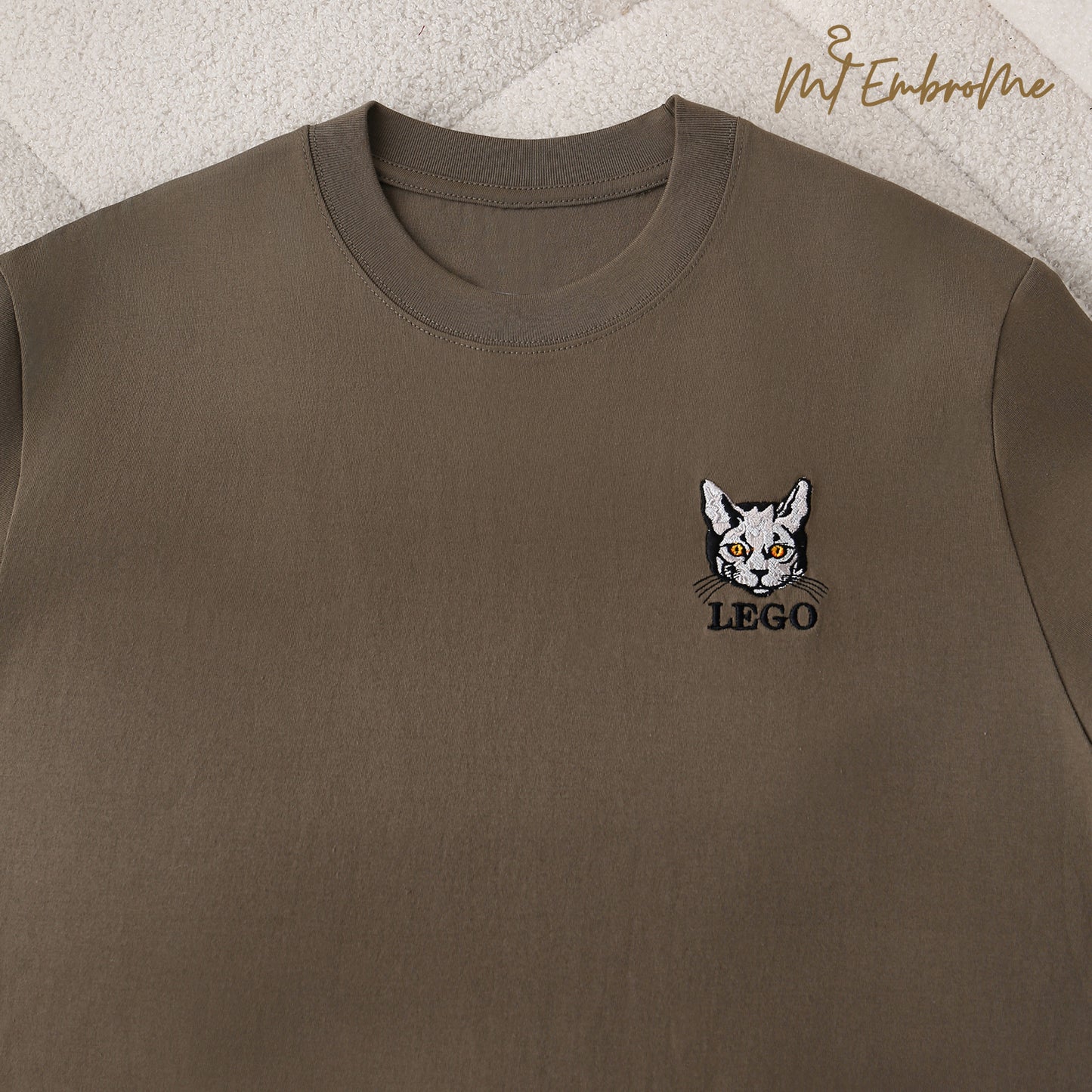 Custom pet embroidered clothing, unique gifts with your cat's photo