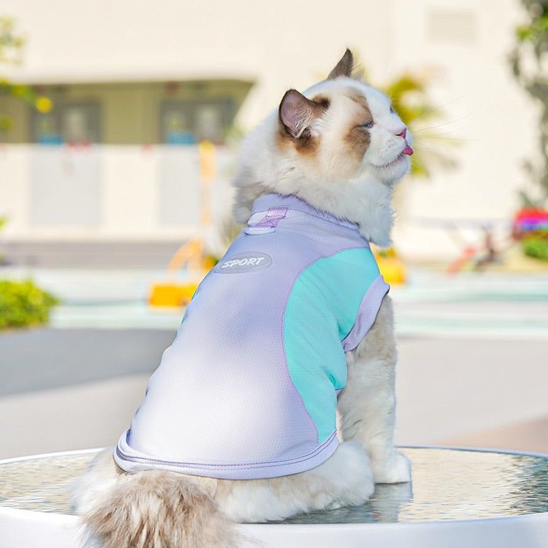 Individuell bestickte Kühlweste für Haustiere für Hunde und Katzen – Sommerkühlweste aus Eisseide – Sonnenschutz