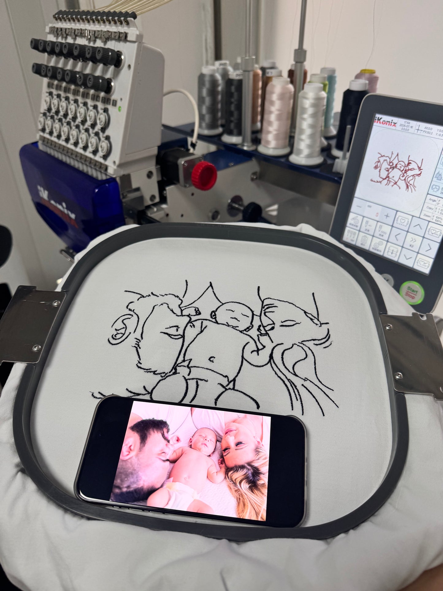 Fotostickerei Benutzerdefinierte Canvas Tragetasche - Handgezeichnete Kontur genähtes personalisiertes Geschenk