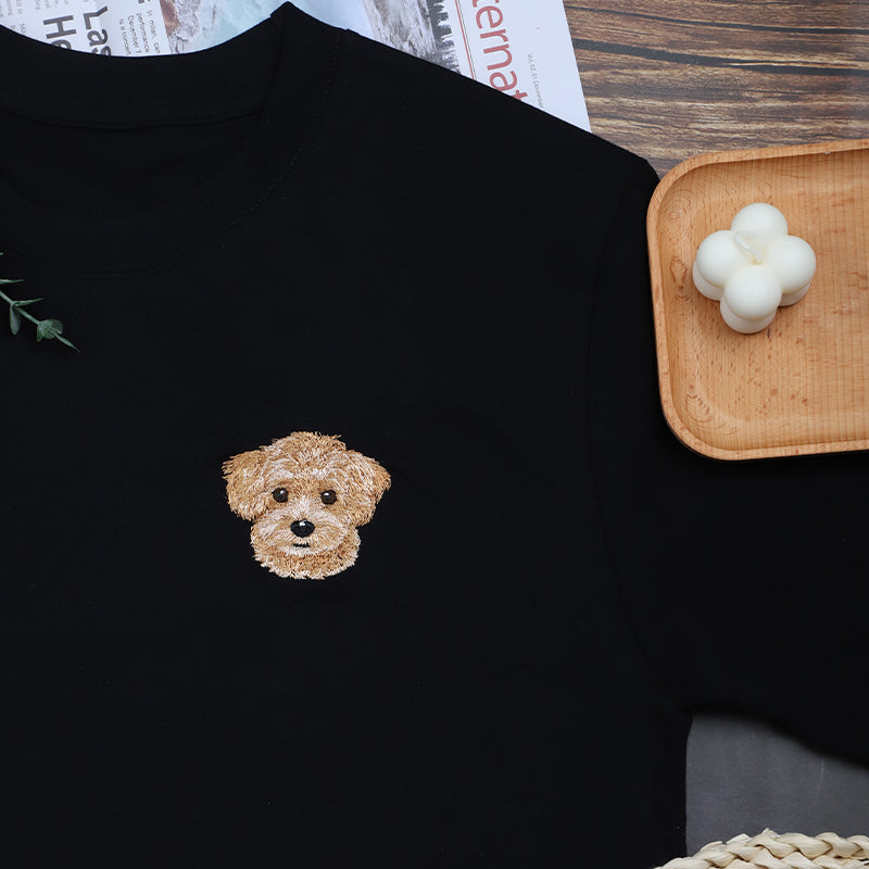 Benutzerdefinierte Haustier Foto bestickt T-shirts/Hoodies/Sweatshirts, einzigartige benutzerdefinierte Geschenke mit Ihrem Hund Foto/Name/Geburtstag