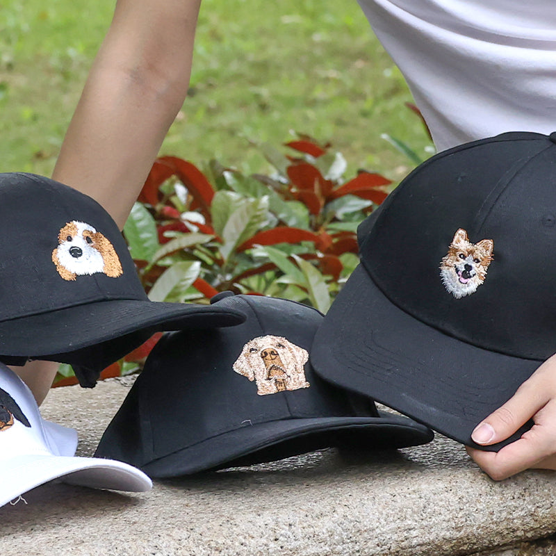 Custom Pet Embroidery Hat | Stitch Your Pet's Photo + Name + Date | Unique Keepsake Gift